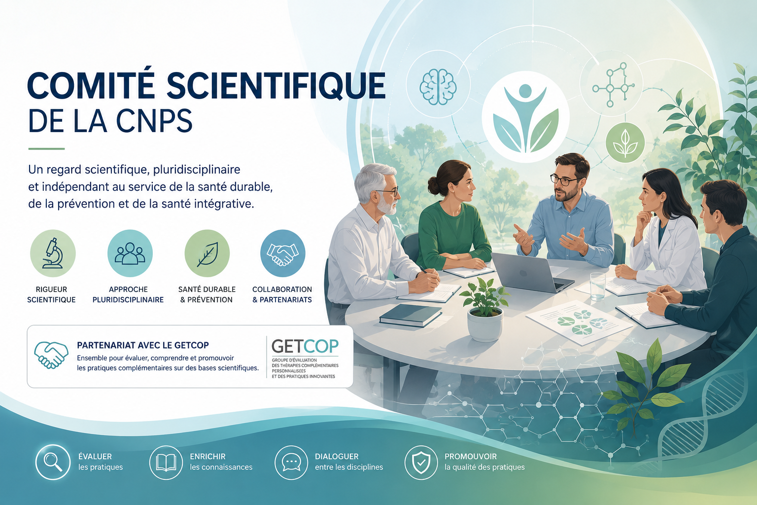 Illustration du Comité scientifique de la CNPS, de son approche pluridisciplinaire et de son partenariat avec le GETCOP.