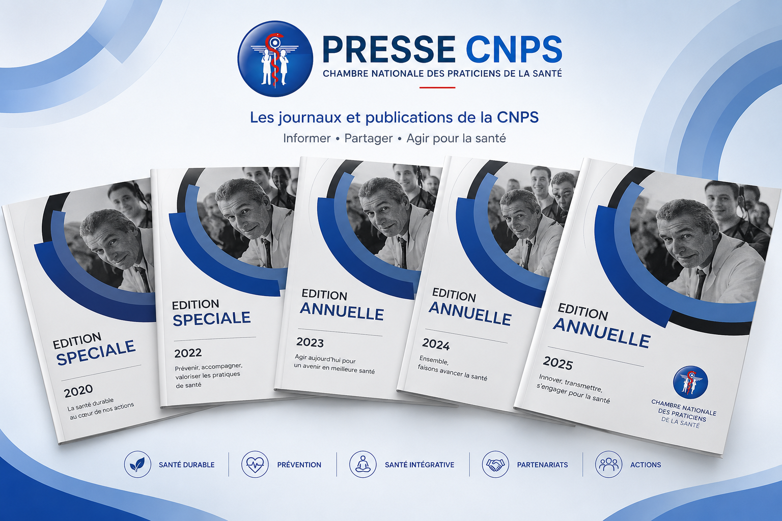 Illustration de la Presse CNPS et des journaux de la Chambre Nationale des Praticiens de la Santé